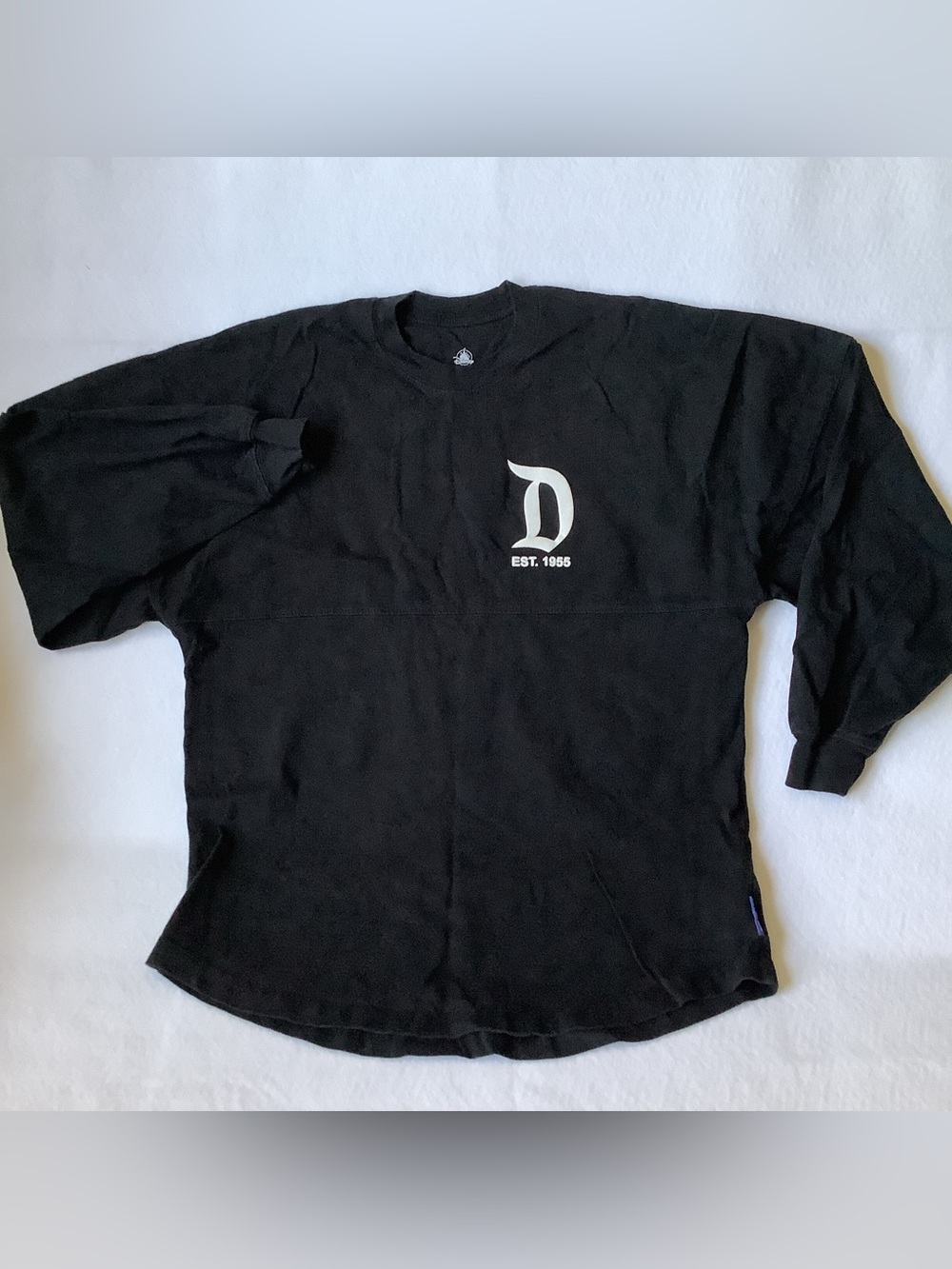 Disneyland Resort Spirit Jersey Black White XS Oversized Distressed Flaw Hole